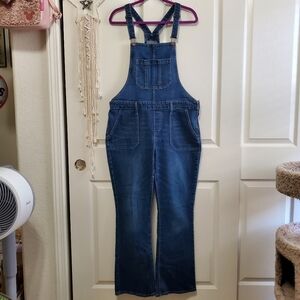 Old Navy Flare Leg Overalls Dark Wash Size 14